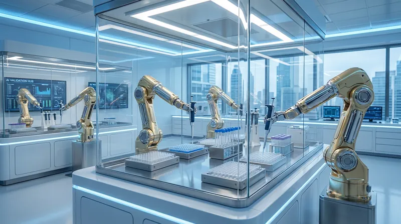 Automated robotic laboratories are essential for physically validating the millions of proteins designed by AI.