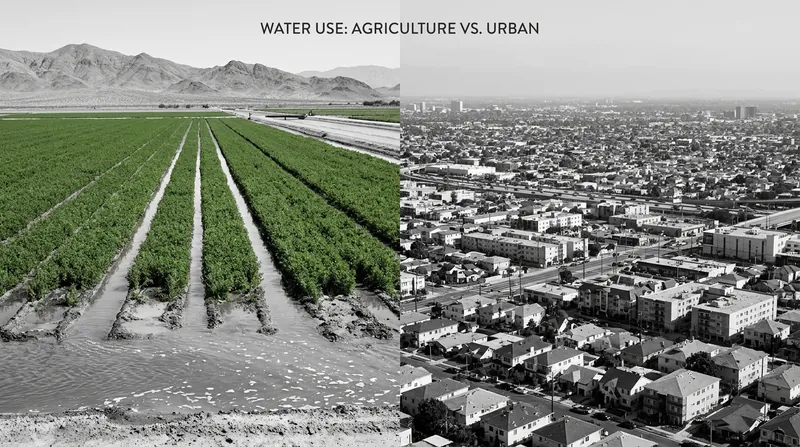 Agriculture consumes roughly 80% of the river's water, while urban centers have largely decoupled growth from water use.