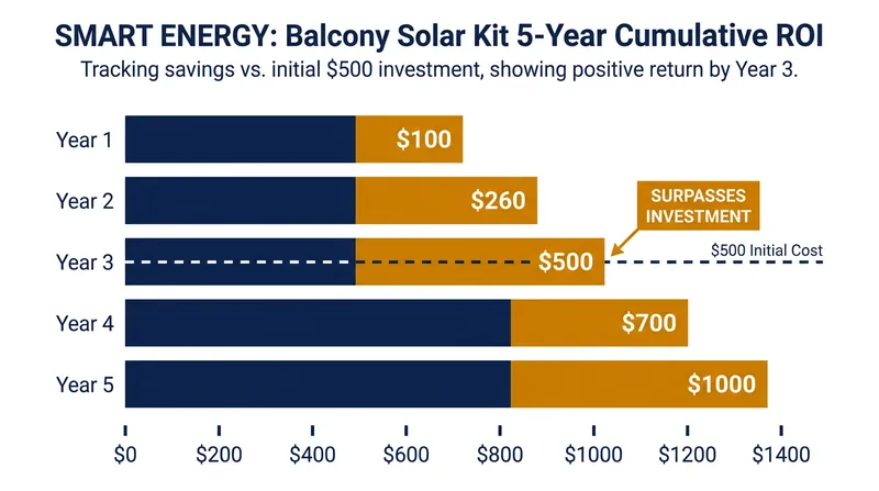 Most entry-level balcony solar systems pay for themselves within two to five years.
