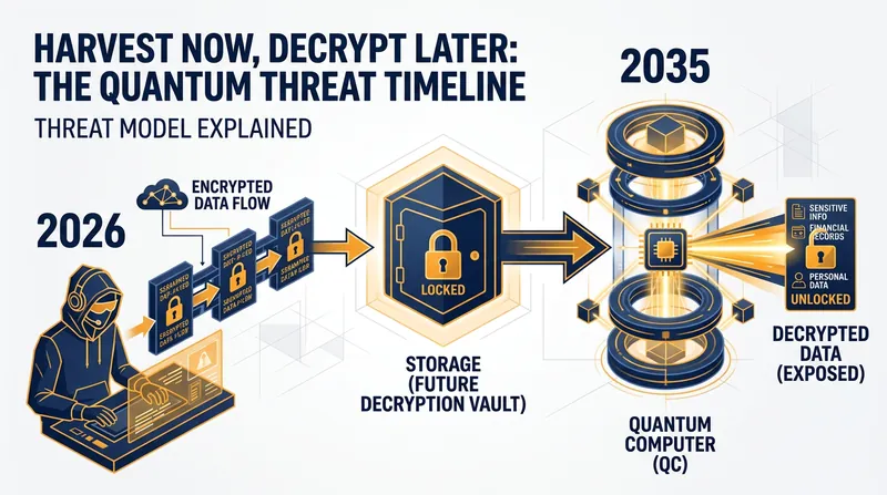 How 'Harvest Now, Decrypt Later' attacks compromise data today.