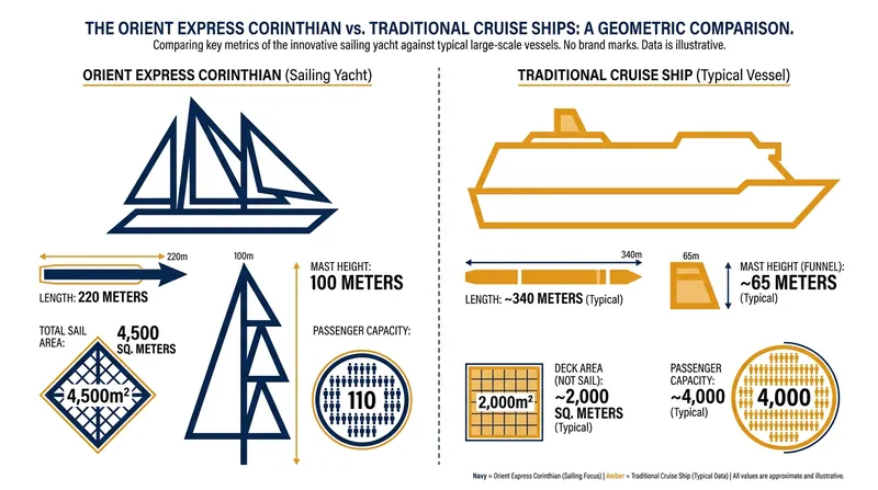 By the Numbers: The scale and capacity of the world's largest sailing yacht.