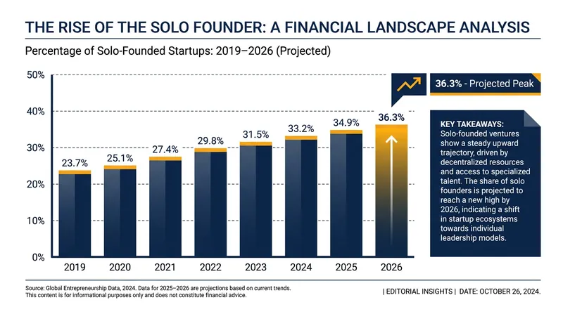Solo-founded ventures now account for more than a third of all new startups.