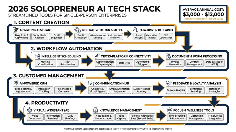 A modern AI tech stack replaces hundreds of thousands of dollars in traditional payroll.