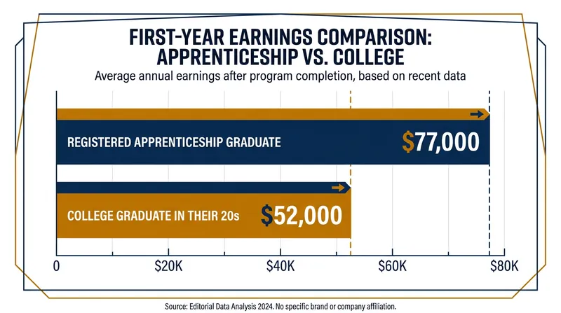 Workers completing clean energy apprenticeships often out-earn their college-educated peers in their twenties, without taking on student debt.