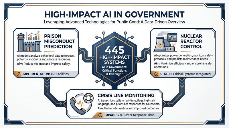 Hundreds of federal AI deployments are classified as 'high-impact,' directly affecting citizens' rights and safety.