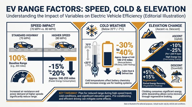 Aerodynamic drag and extreme temperatures can reduce an electric vehicle's real-world range by up to 30%.