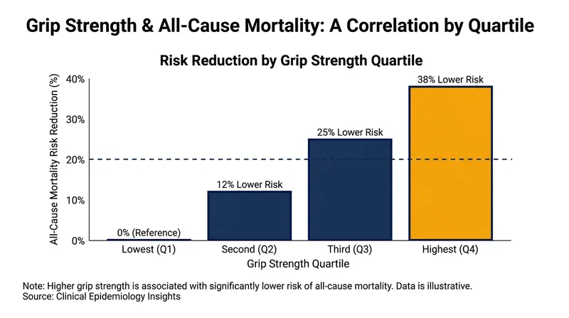 Grip strength serves as a powerful proxy for overall central nervous system health and muscular robustness.