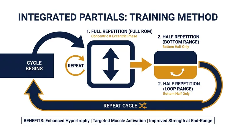 Integrated partials allow lifters to accumulate time in the stretched position without sacrificing full range of motion.