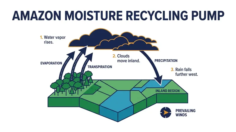 The Amazon generates its own rainfall through transpiration, cooling the region and buffering against global heat.