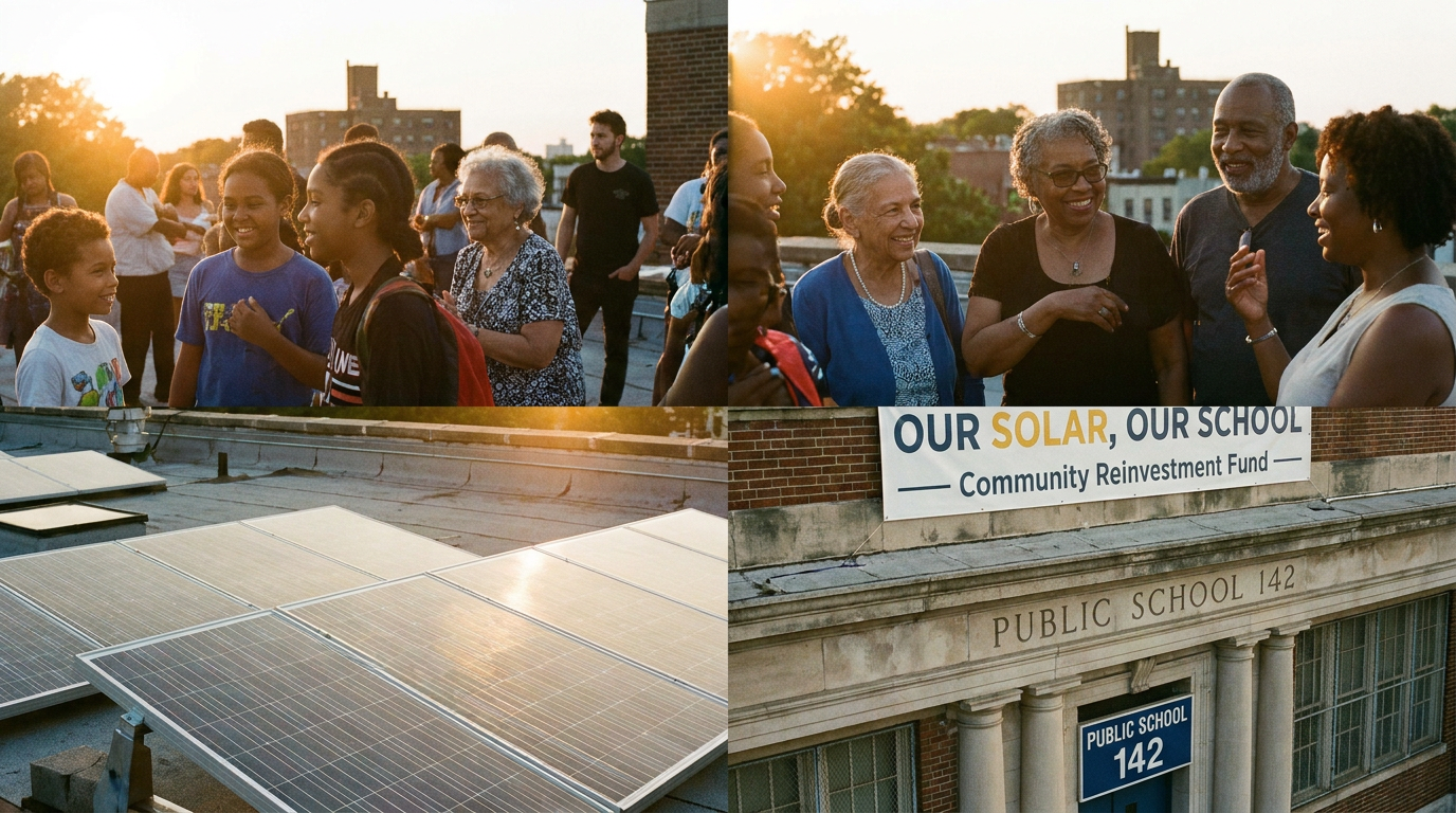 Profits from the battery will be reinvested into energy efficiency upgrades for local schools and businesses.
