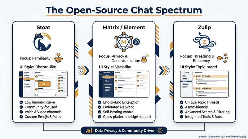 Different open-source platforms cater to entirely different community needs.