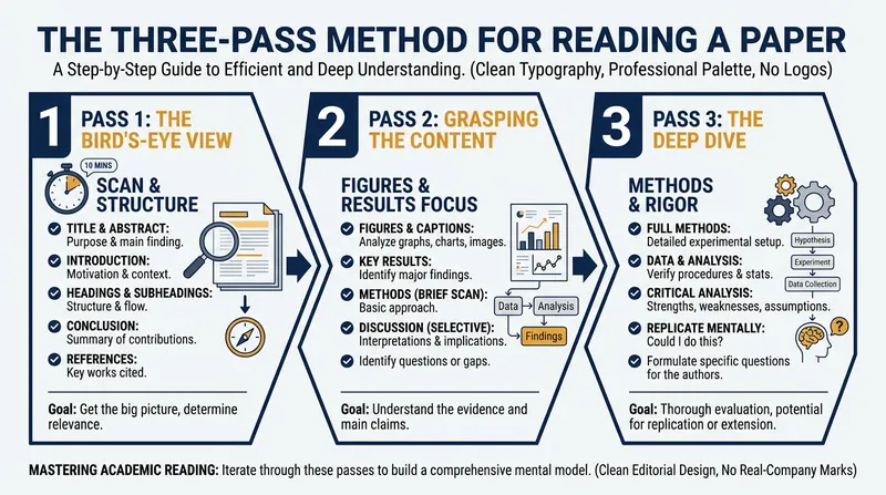 The Three-Pass Method helps readers efficiently extract information without getting bogged down in jargon.