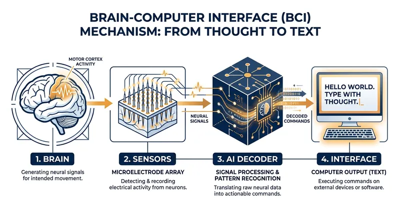 How neural signals are translated into digital commands.