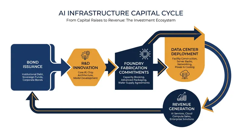 The capital raised in the bond market provides the massive upfront funding required to design and manufacture next-generation AI accelerators.