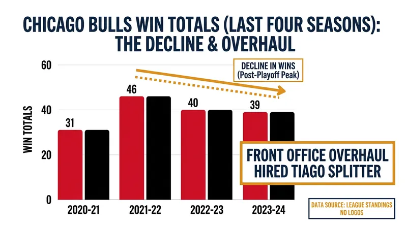 Chicago's win totals have steadily declined, prompting a complete leadership overhaul.