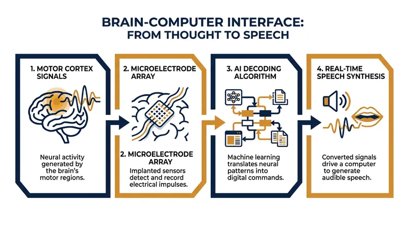 How neural signals are translated into real-time synthesized speech.