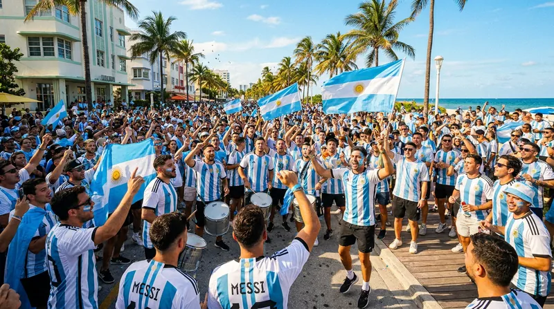 Argentine supporters have turned Miami into a stronghold for the defending champions.