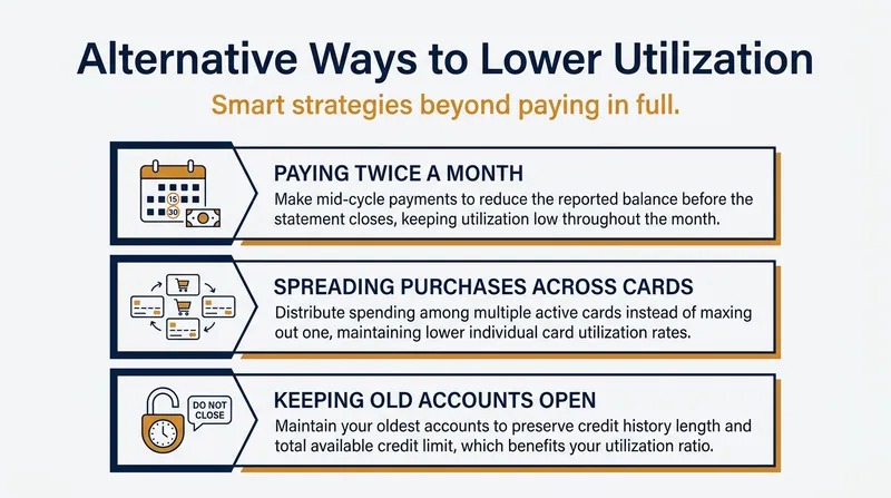 Borrowers can also manage their utilization ratios through strategic payment timing.