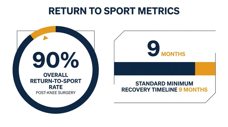 Modern recovery metrics highlight the high success rate of contemporary sports medicine.