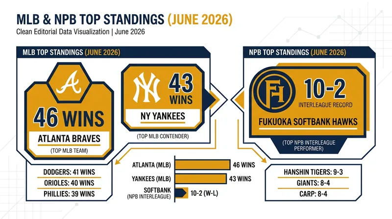 Global baseball leaders as the 2026 season approaches its midpoint.