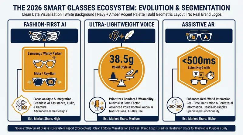 The wearable market has segmented into distinct categories, prioritizing fashion, weight, and specific utilities.