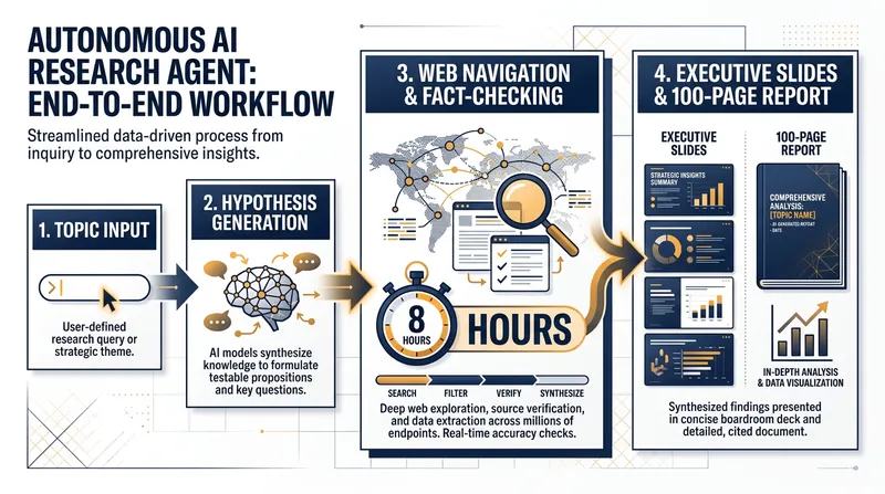 The autonomous workflow requires no human intervention once the initial parameters are set.