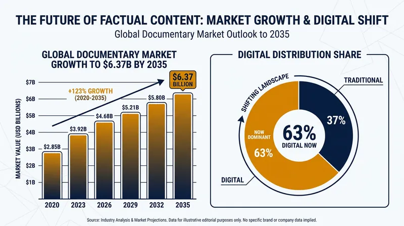 The documentary market is expanding rapidly, driven by digital streaming and a demand for constructive content.