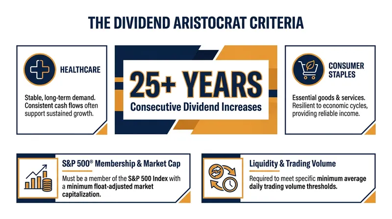 To qualify as a Dividend Aristocrat, an S&P 500 company must increase its dividend payout for at least 25 consecutive years.