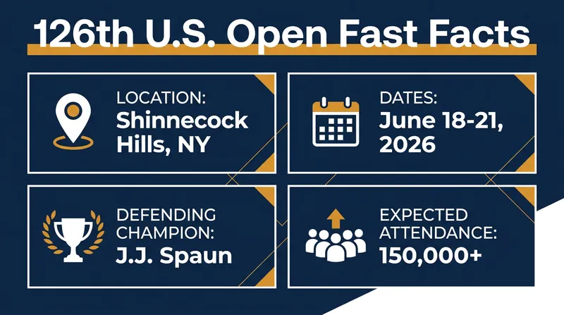 Key details for the 2026 U.S. Open Championship in Southampton, New York.