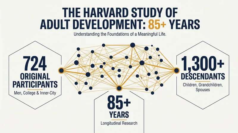 The Harvard Study of Adult Development is the most comprehensive longitudinal study on human well-being ever conducted.