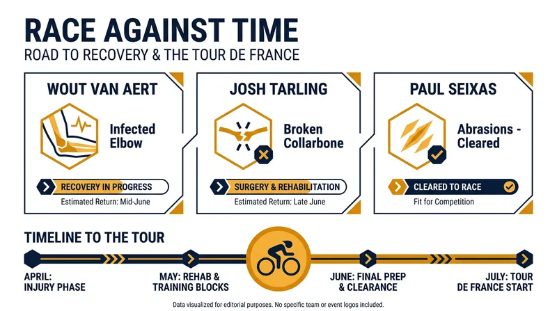 Several key riders are racing the clock to recover before the Grand Départ.