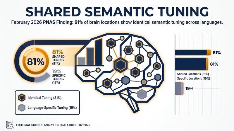 A related study found that the vast majority of the brain's semantic network—the areas that process meaning—is also shared across languages.