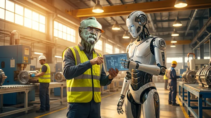 Human workers are transitioning from heavy manual labor to roles managing and overseeing robotic fleets.