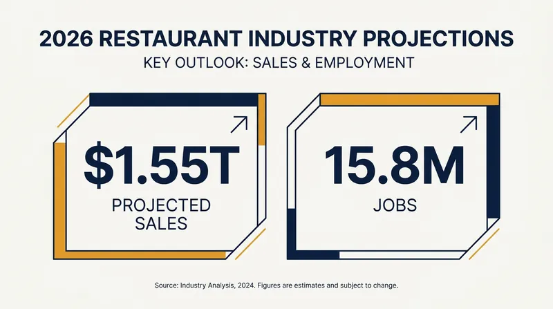 The U.S. restaurant industry is projected to reach $1.55 trillion in sales in 2026, driven by consumers seeking high-value experiences.