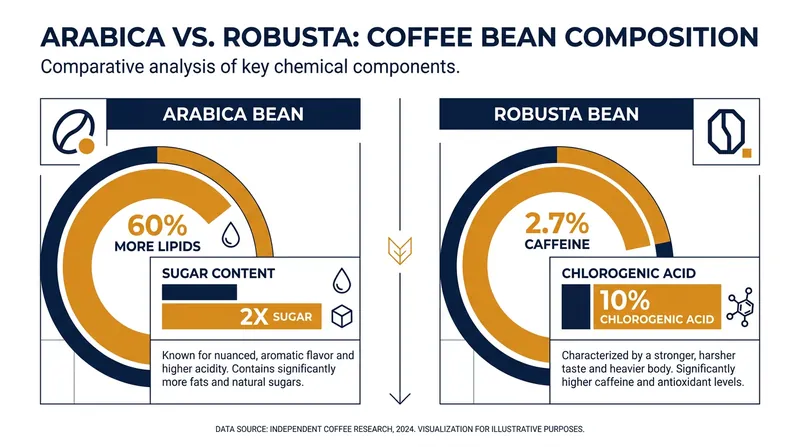 The chemical differences between Arabica and Robusta dictate both their flavor profiles and their resilience to climate change.