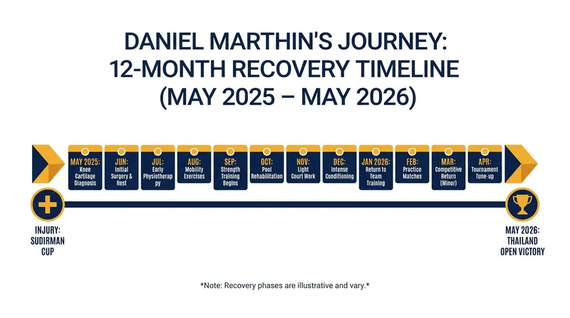 Marthin missed exactly one year of competitive play to rehabilitate his left knee.