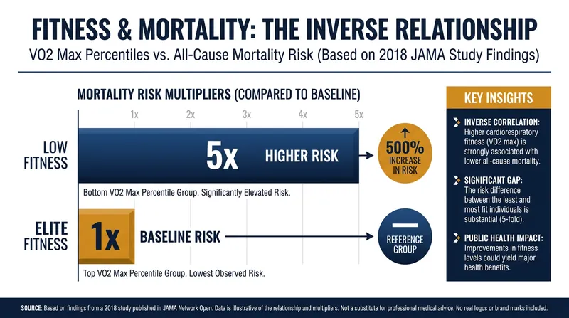 Data from over 122,000 patients demonstrates that elite fitness reduces mortality risk by up to 80% compared to the lowest quartile.