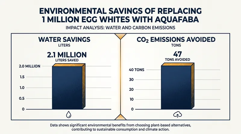 Scaling aquafaba extraction offers massive water and carbon savings compared to commercial egg production.