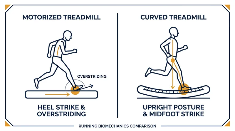 The concave shape of the deck naturally encourages a midfoot strike, reducing the harsh braking forces associated with heel-striking.