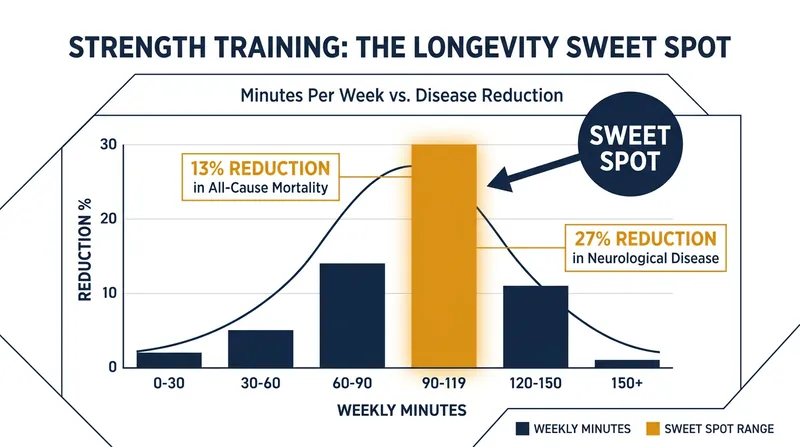 A June 2026 analysis identified the exact weekly duration of strength training required to maximize lifespan.