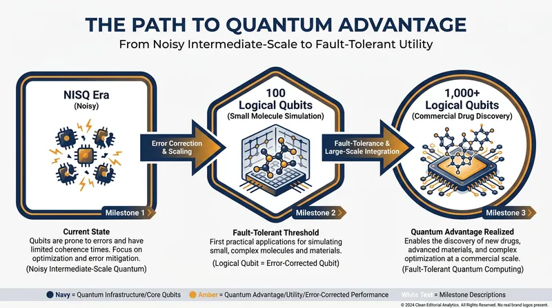 The achievement of 100 logical qubits unlocks the ability to simulate small molecules, paving the way for larger commercial applications.