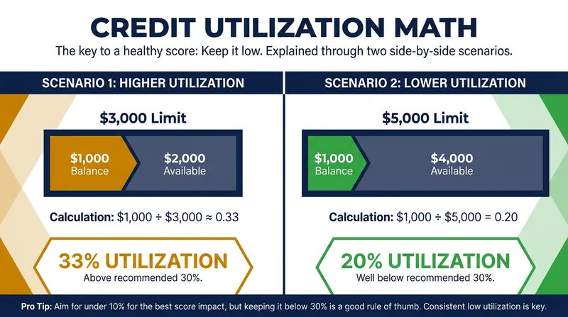 How a higher limit mathematically lowers your utilization ratio without paying off debt.