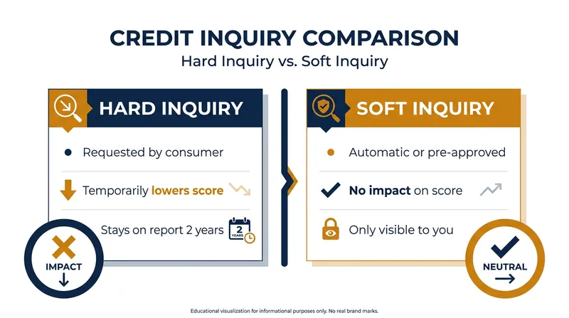 Understanding the difference between hard and soft credit inquiries.