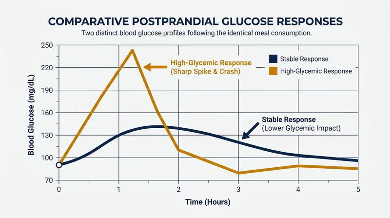 Studies show that identical meals can produce wildly divergent glycemic responses in different individuals.