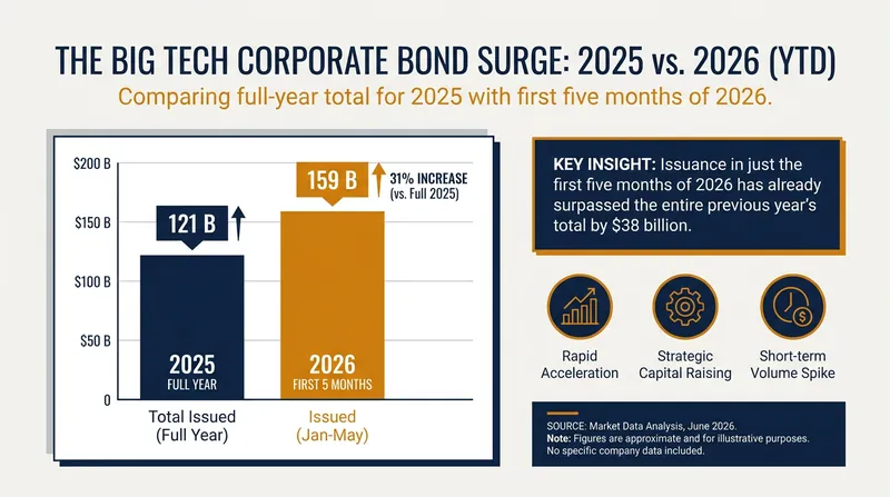 Big Tech bond issuance in the first five months of 2026 has already eclipsed the entirety of 2025.