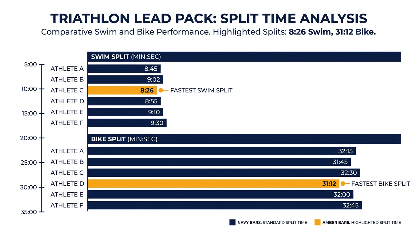 McCullough's field-leading swim and bike splits established insurmountable gaps early in the race.
