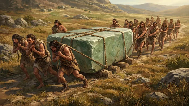 Moving a six-tonne megalith overland required sophisticated engineering and massive coordination.