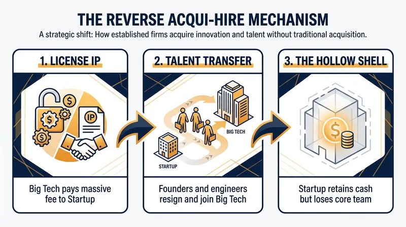 How the 'stealth merger' playbook allows companies to bypass standard acquisition frameworks.