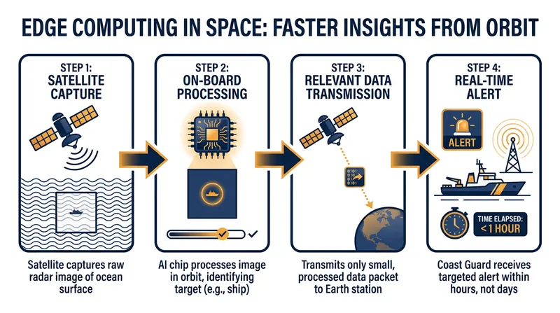 Processing data directly on the satellite reduces the time it takes to alert authorities from days to hours.