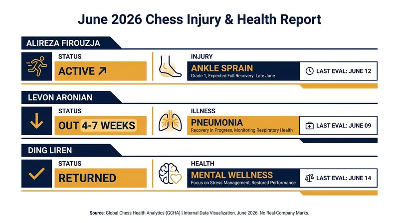 Recent health updates across the elite chess circuit.